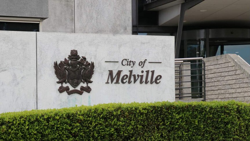 A sign out the front of the City of Melville offices.