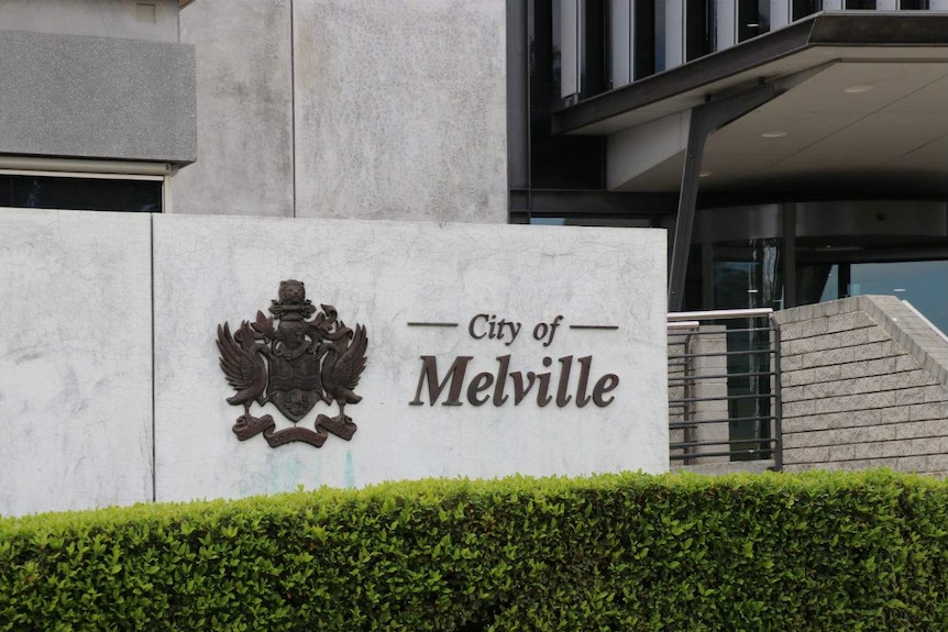 A sign out the front of the City of Melville offices.