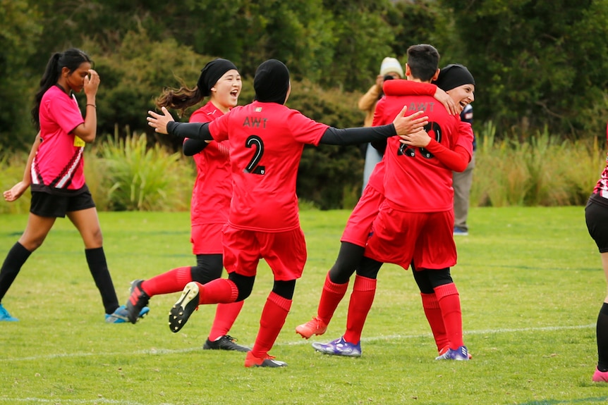 Afghanistan National Women's Team celebrate