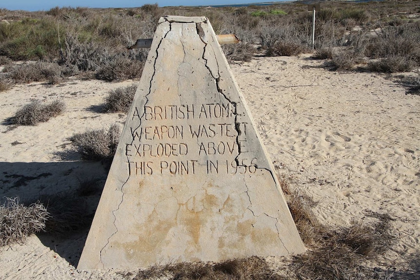 plaque on a beach