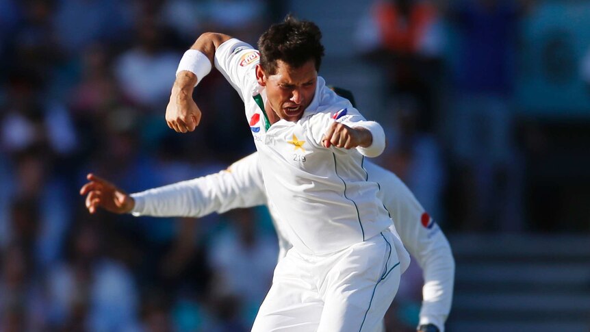 Yasir Shah celebrates a wicket