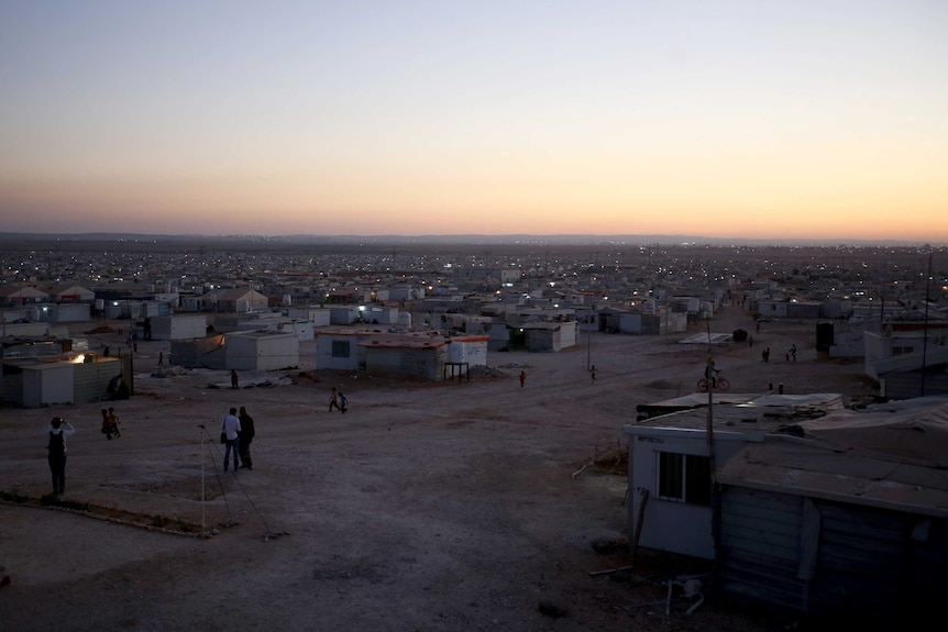 An aerial view of the Zaatari refugee camp, Jordan