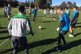 Joeys soccer squad in training