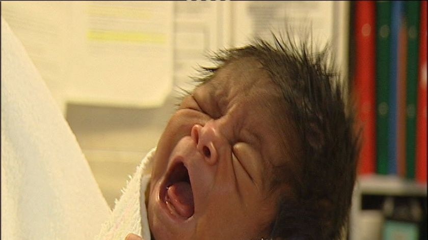 A baby at a hospital in Nulunbuy in the Northern Territory. [File image.]