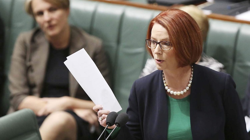 Julia Gillard speaks in question time
