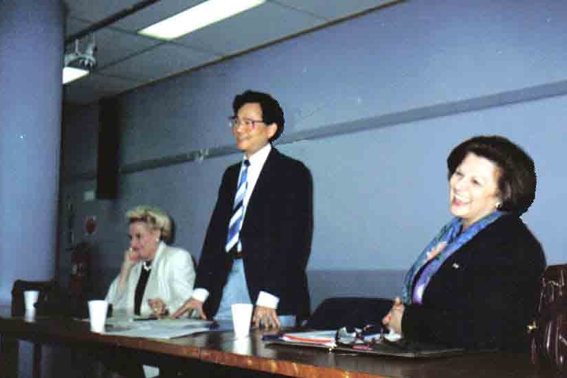 Francis chairing a China Australia debate, 1989.