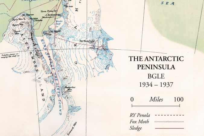 A map of the Antarctic Peninsula