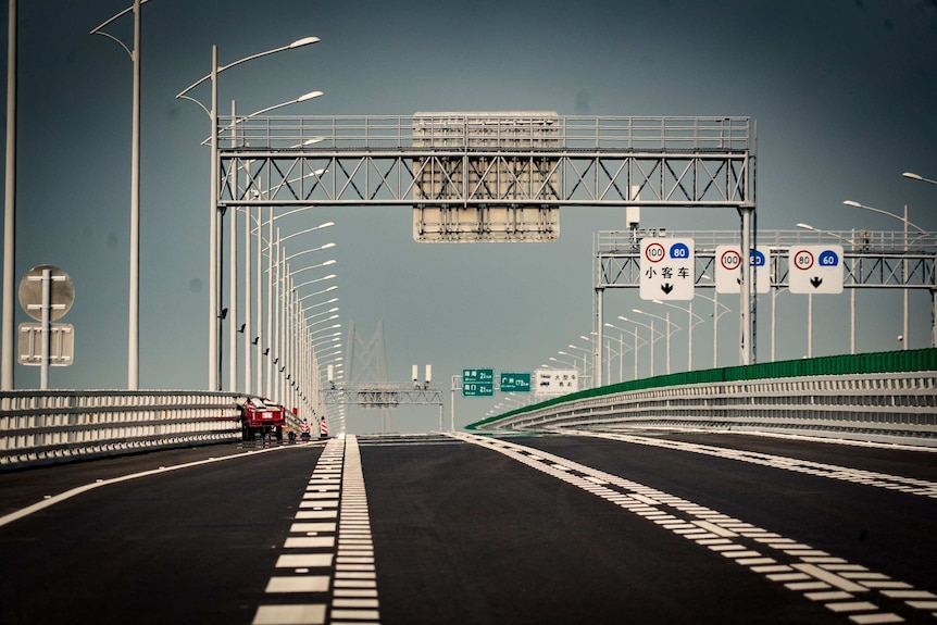 A section of the Hong Kong-Zhuhai-Macao Bridge