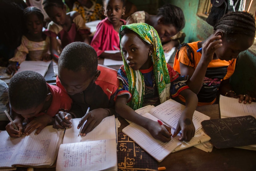 School children in a classroom in Gao, Mali.