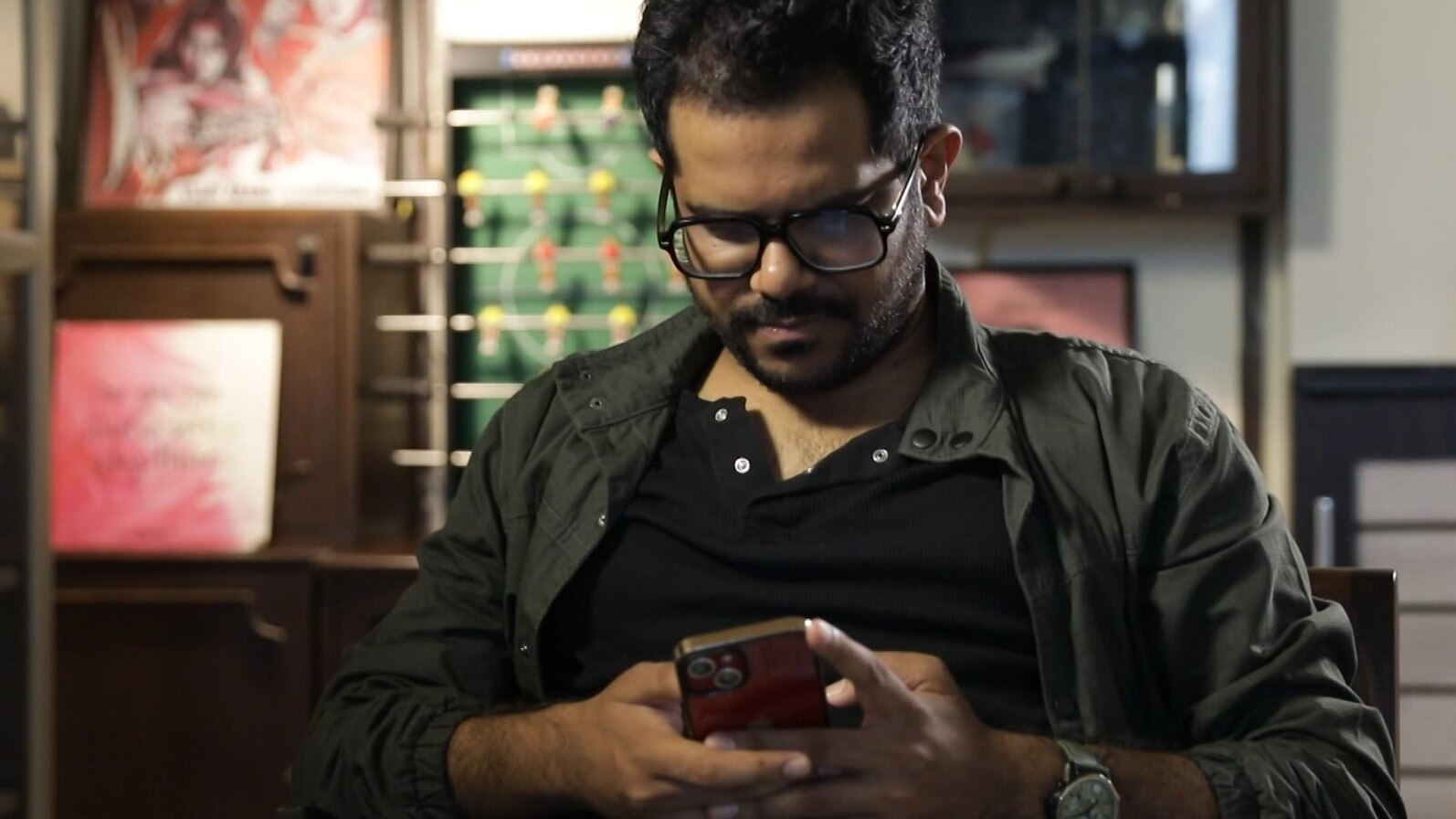Ankur Pathak on his phone