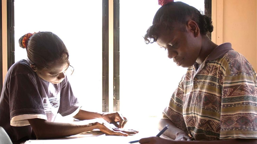 Two students at a remote school