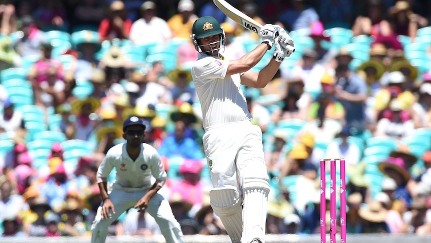 Australia's Joe Burns pulls India's Bhuvneshwar Kumar for four at the SCG in January 2015.