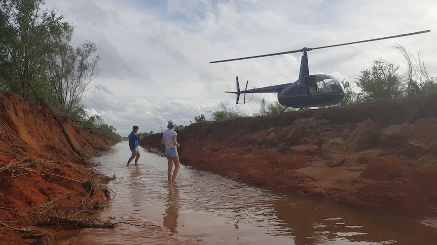 The roads on Kilto station have been washed out by heavy rainfall on the weekend and are only accessible by chopper.