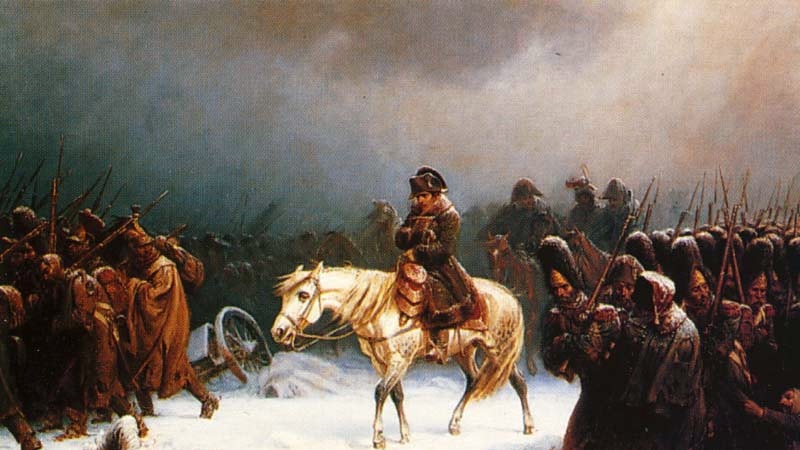 Napoleon retreats from Moscow