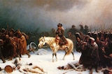 Napoleon retreats from Moscow