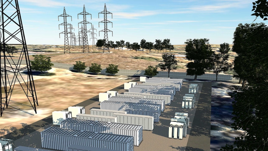 An artists' impression of the Ballarat Energy Storage System battery.