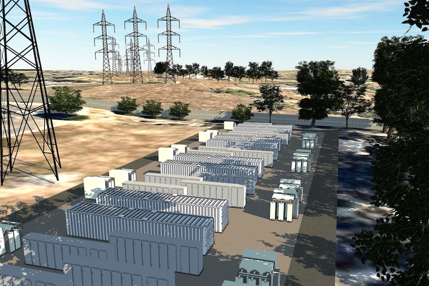 An artists' impression of the Ballarat Energy Storage System battery.