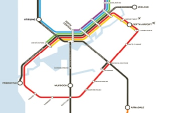 Map of proposed MetroNet for Perth