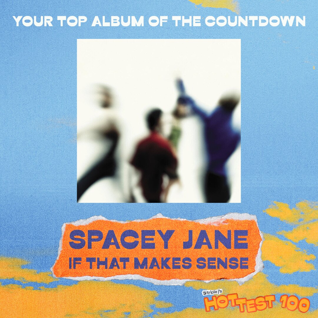 Text on screen 'Your top album of the Countdown - Space Jane's If That Makes Sense'