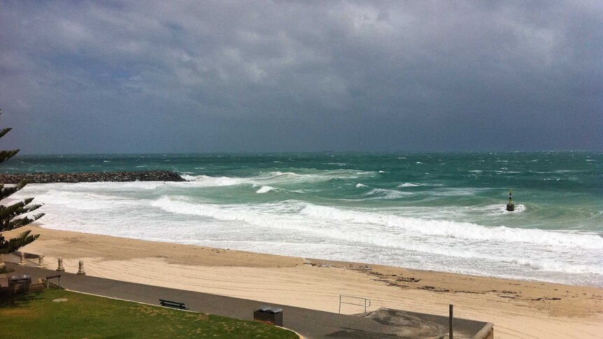 Cottelsoe Beach in wild and windy conditions