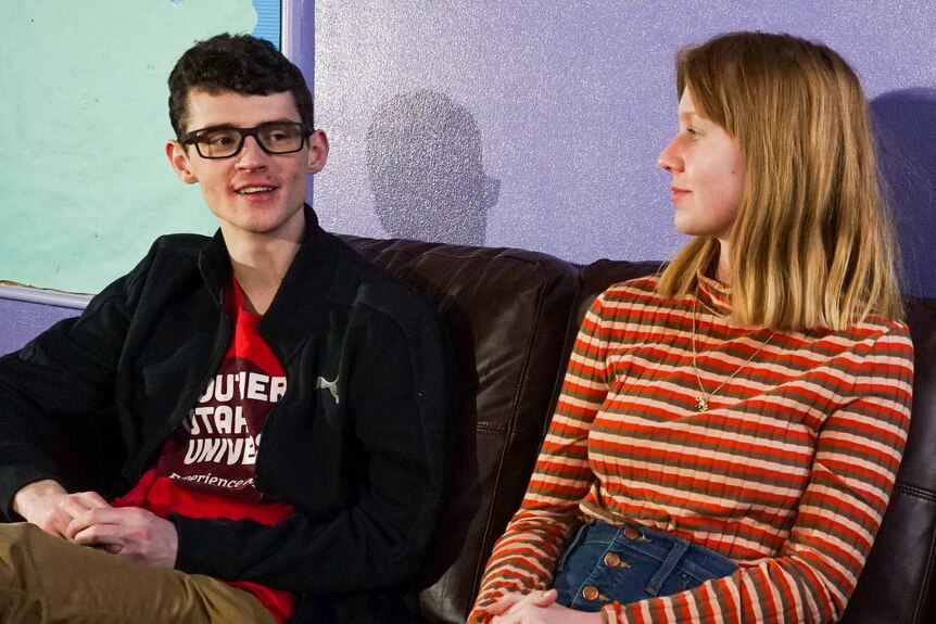 High school students Matt Davis and Elizabeth Love in Utah, March 2018.