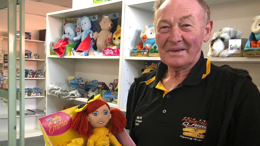 Mal Geary at  his toy shop.