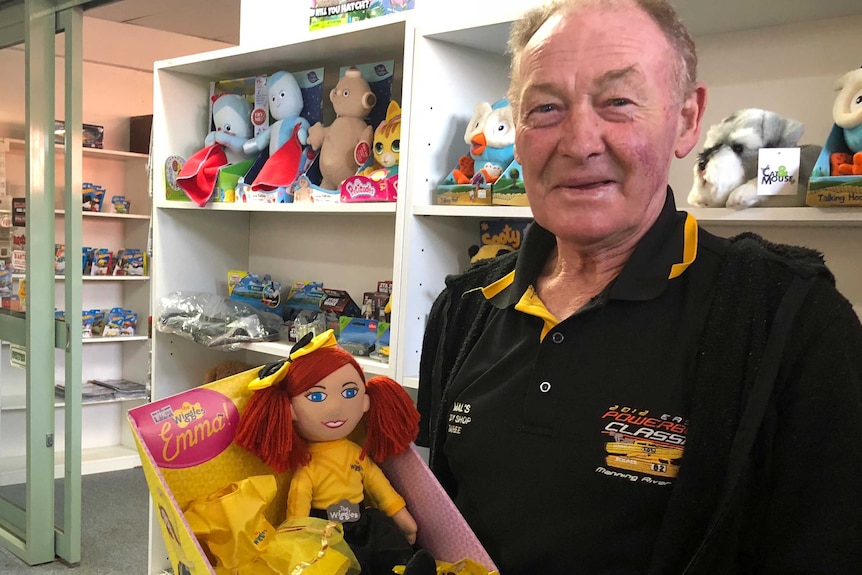 Mal Geary at  his toy shop.