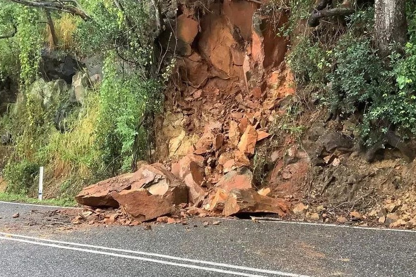 Oak Beach rock slide