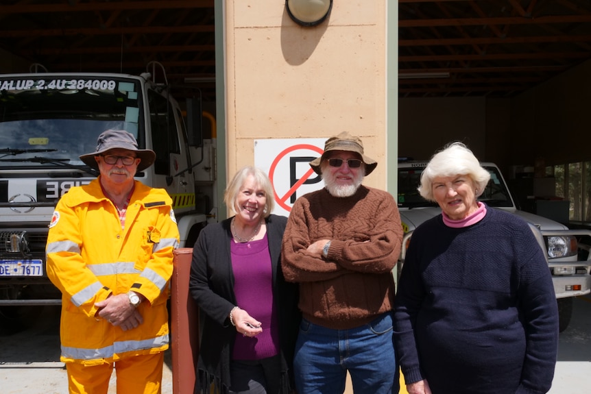 The Nornalup Area Bush Fire Ready group standing in front of a fire shed