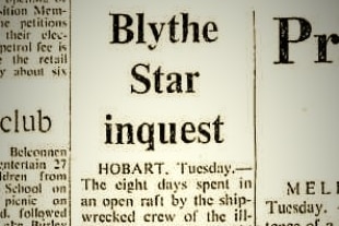 Newspaper clipping of story about the inquest into deaths from the Blythe Star disaster.