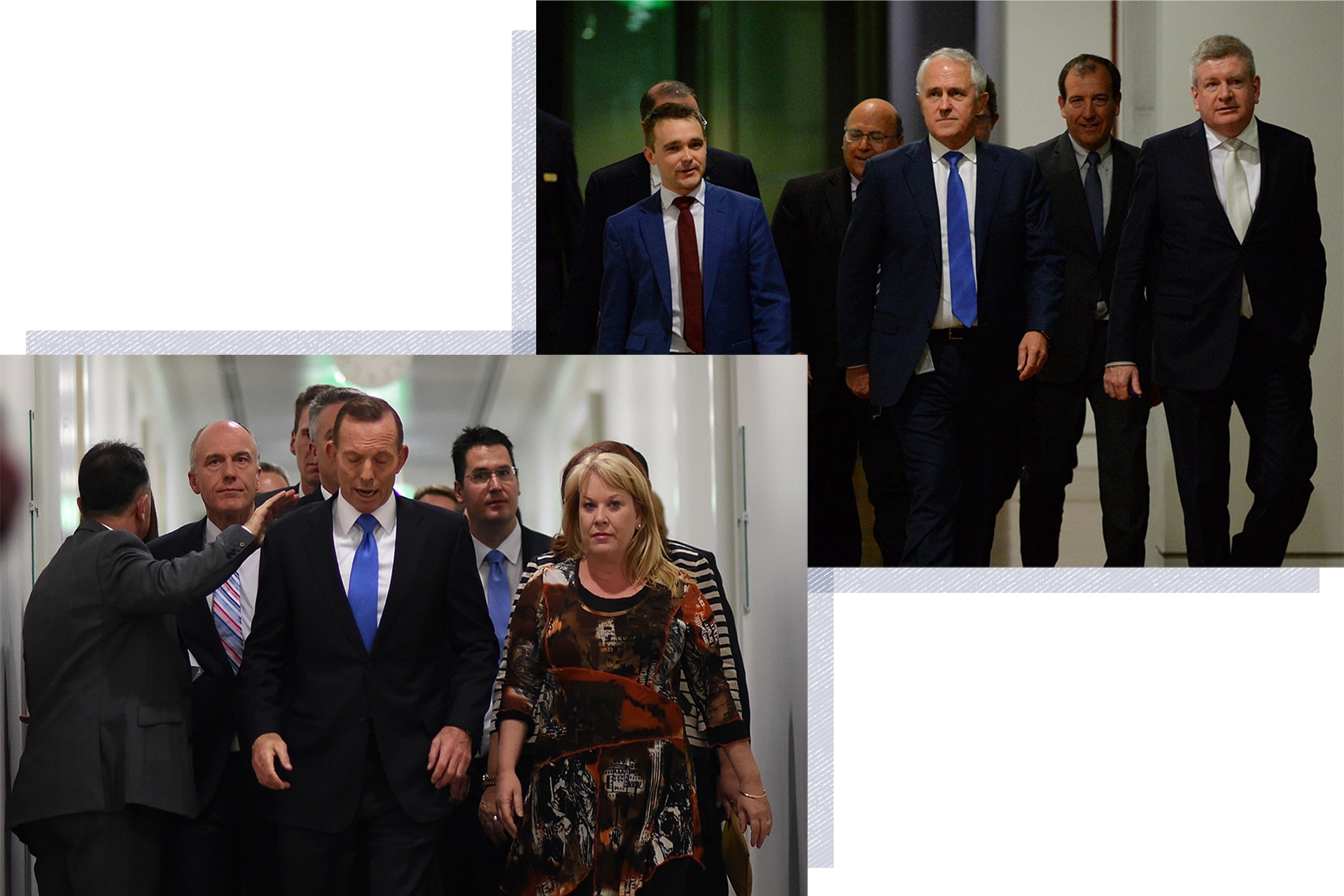 A collage of Tony Abbott and Malcolm Turnbull.