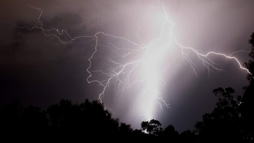 Lightning strikes in the Ipswich suburb of Collingwood Park, west of Brisbane, November 17, 2012.