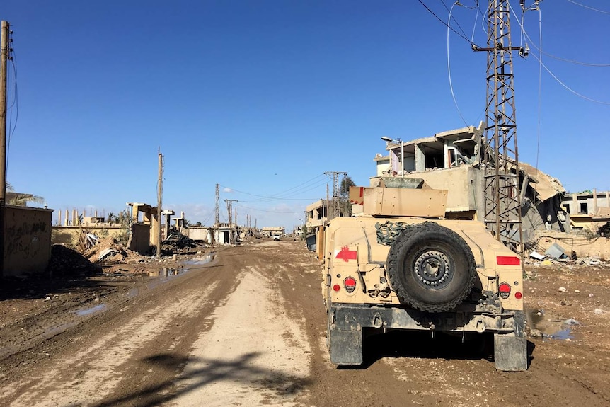 Devastation at Al-Shafa, in the Deir ez-Zor region, close to the front line.