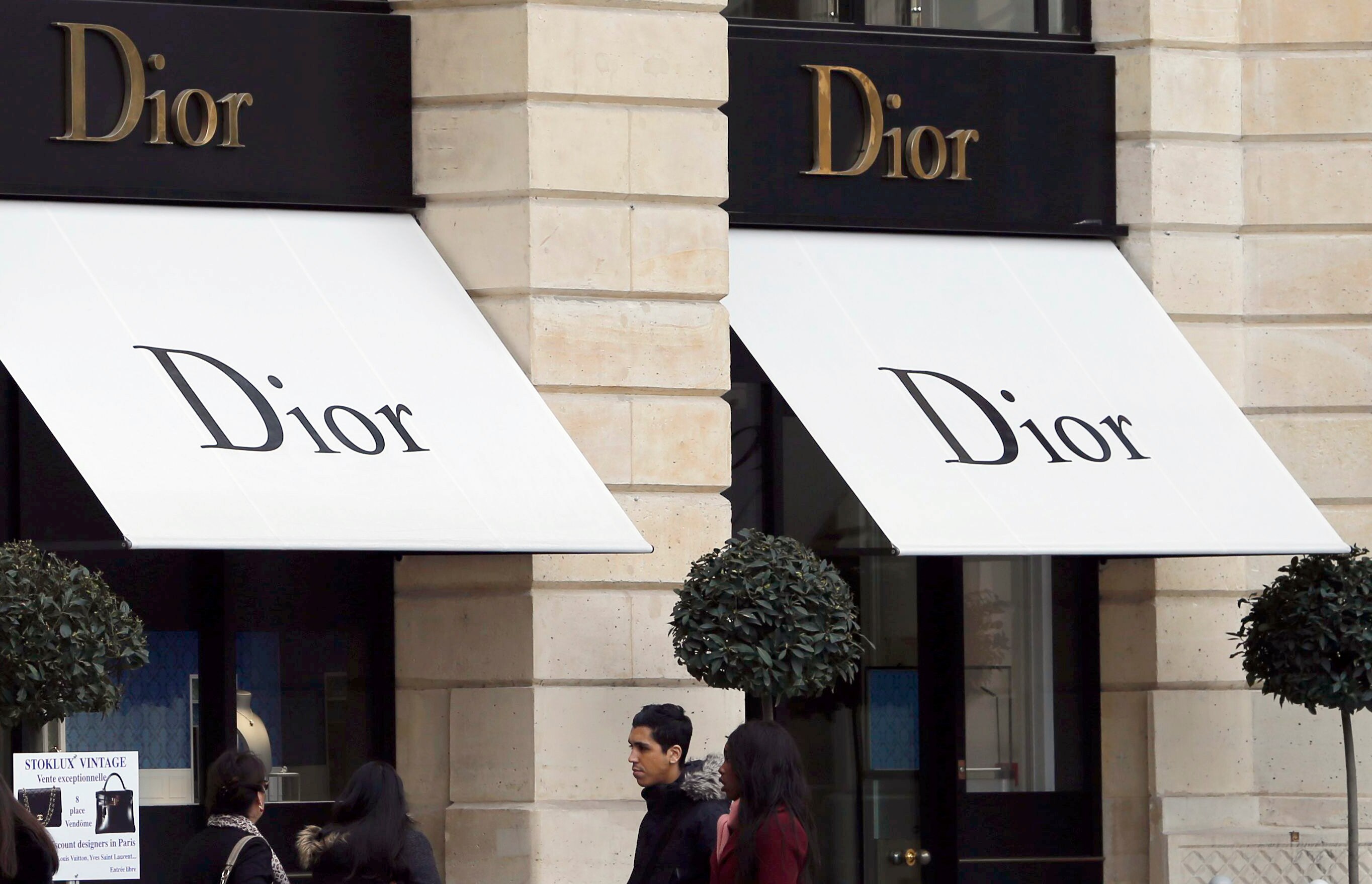 The exterior of a Dior store. 