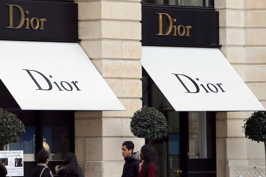 The exterior of a Dior store. 