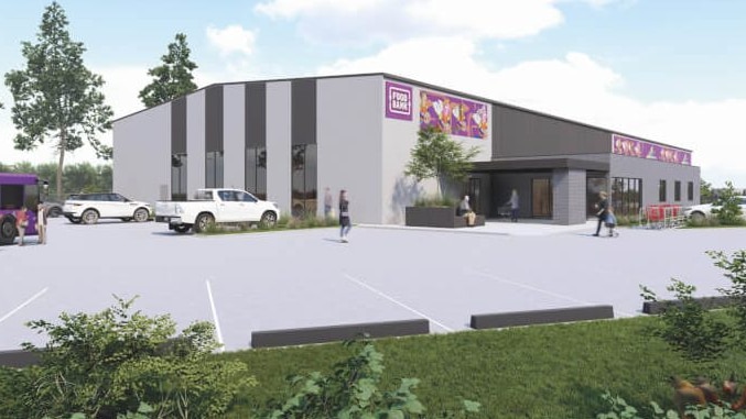 A digital image showing a planned food warehouse.