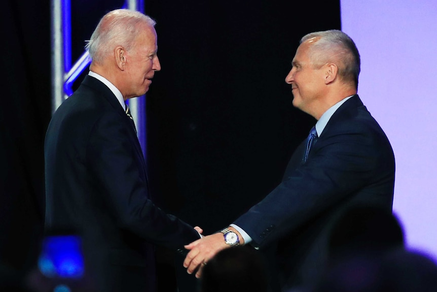 Joe Biden with Lonnie Stephenson
