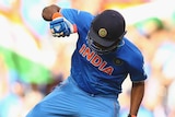 Rohit Sharma celebrates his hundred against Bangladesh
