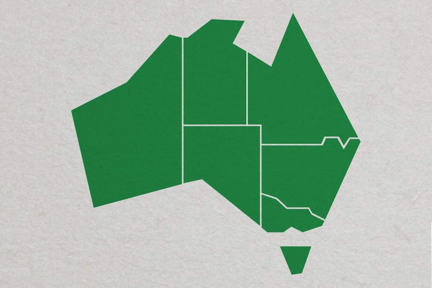 abstract green map of Australia