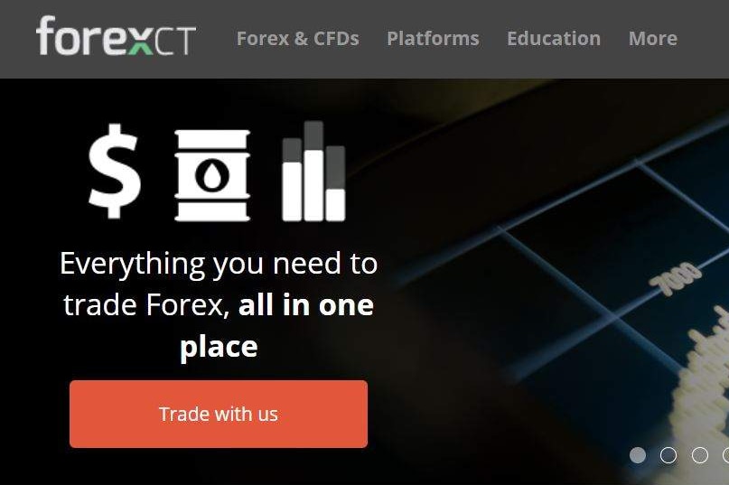 An image of Forex CT's website from 2019.