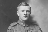 In his uniform with his sergeant's stripes is Archie Barwick from Tasmania