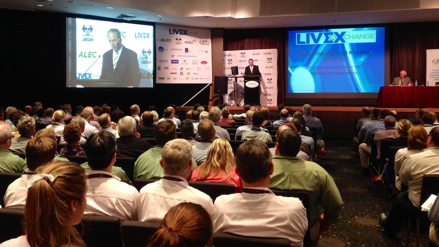 Agriculture Minister Barnaby Joyce speaks at live export conference