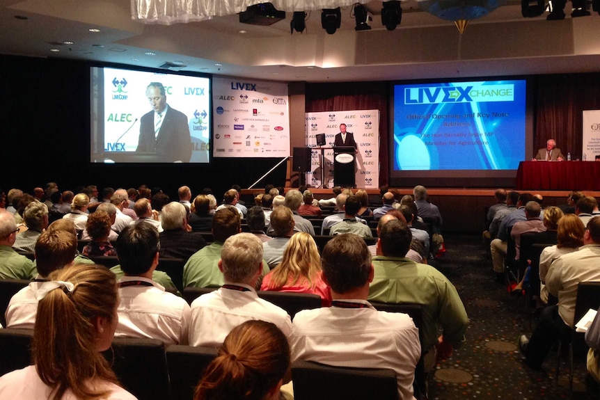 Agriculture Minister Barnaby Joyce speaks at live export conference