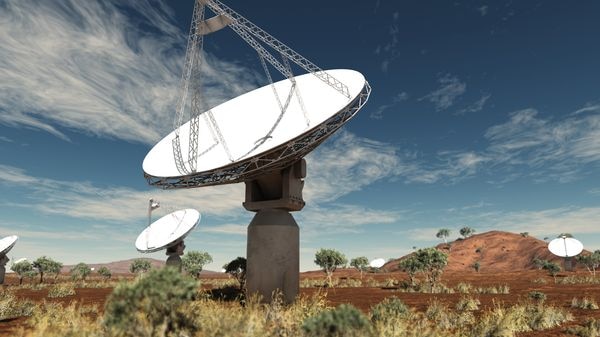 An artist's impression of an antenna of the square kilometre array