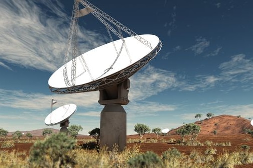 An artist's impression of an antenna of the square kilometre array