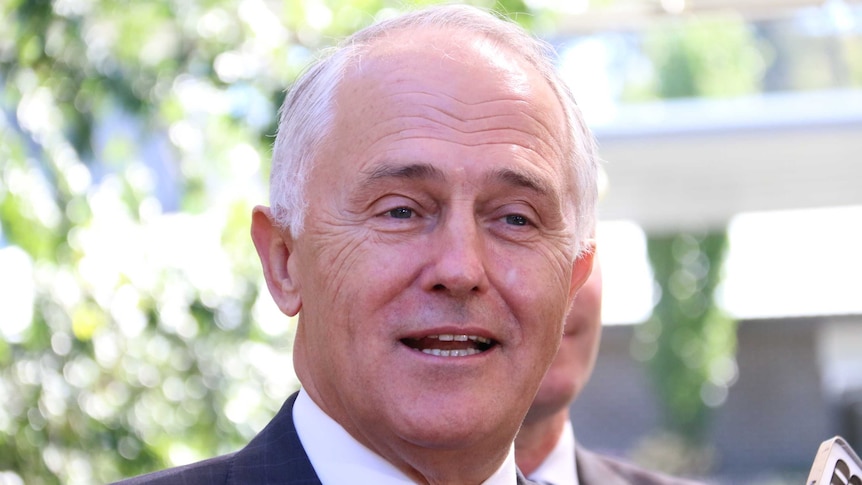 Malcolm Turnbull addresses reporters on Monday, February 8, 2016.