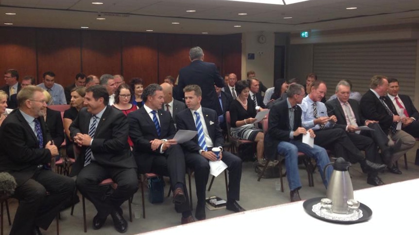 LNP MPs at leadership ballot at Parliament House in Brisbane on February 7, 2015