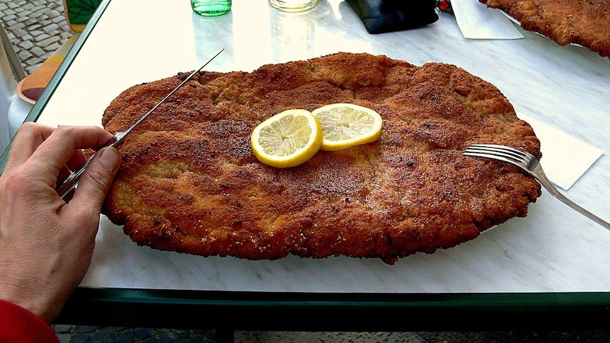 A super-sized schnitzel.