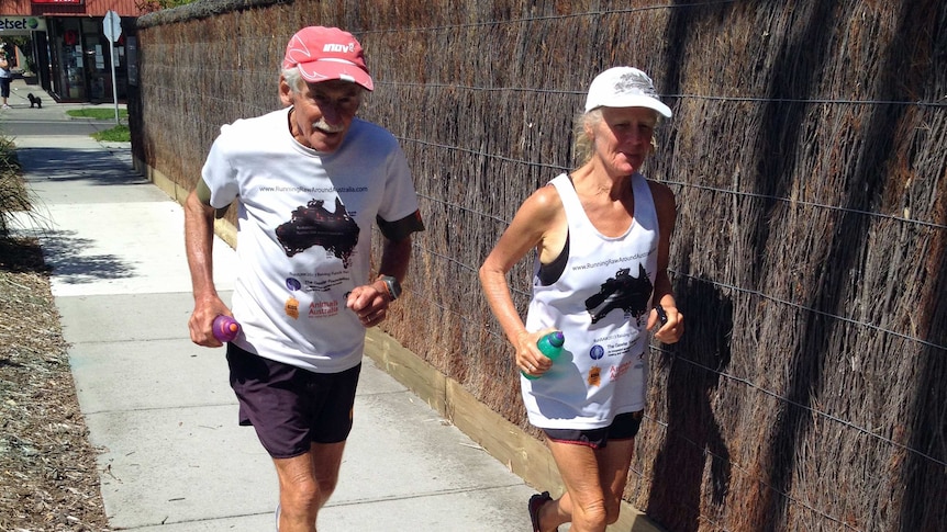 Alan Murray and Janette Murray-Wakelin on their final leg of their marathon year.