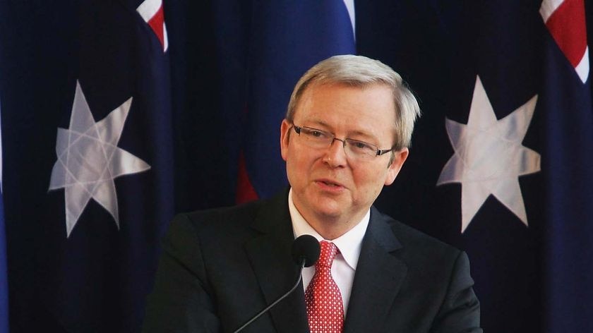 Labor Leader Kevin Rudd says terrorists should rot in jail. (File photo)